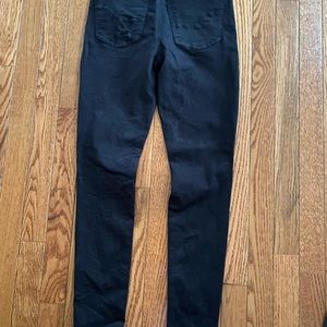 American Eagle black ripped button fly jeans